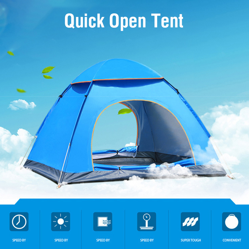 Cheap Goat Tents Quick Automatic Opening Tents Outdoor Camping Backpacking Tent for 3 4 Persons Camp Equipment for Family Picnic   